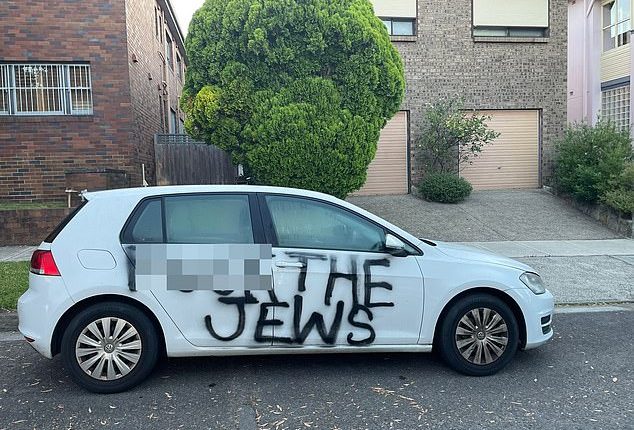 Vandals have sprayed anti-Semitic graffiti on a car in Sydney's eastern suburbs, in yet another incident of 'hatred' that has been slammed by Jewish leaders