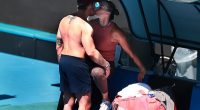 Love-all: Aryna Sabalenka and her boyfriend Georgios Frangulis looked besotted with each other as she practised in Melbourne on Tuesday