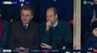 Prince William cut a nervous figure as he watched his beloved Aston Villa from the stands