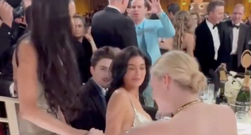 Watch as Kylie Jenner is snubbed by Golden Globes winner Demi Moore in embarrassing encounter