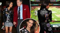 Bill Belichick’s girlfriend, Jordon Hudson, wears handmade jacket covered in tributes to him at Super Bowl 2025: Made ‘with my own bare hands’