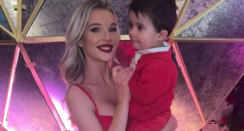 Helen Flanagan stuns in a plunging red dress on day out with son Charlie after being slapped with driving ban