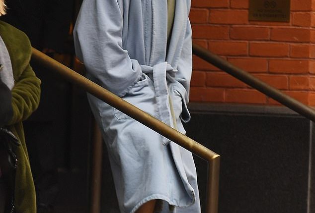 Justin Bieber was spotted wearing a bathrobe in public while out in New York City on Saturday