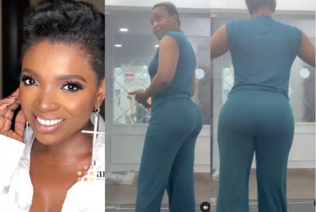 Actress Annie Idibia reacts to Blessing CEO new set of