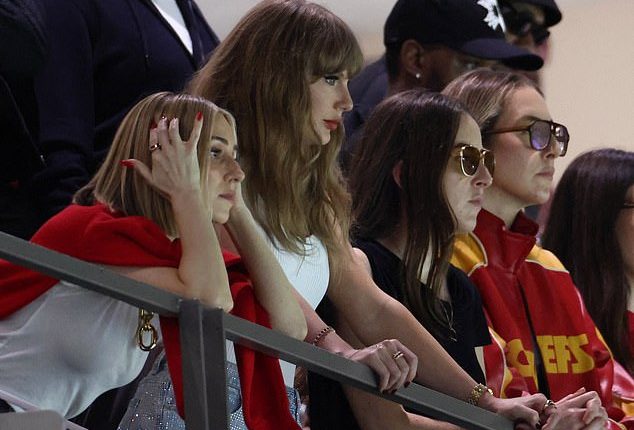 Taylor Swift watched the game from a VIP suite alongside the Haim sisters and Ice Spice
