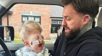 Watch emotional moment Geordie Shore star Aaron Chalmers’ son Oakley walks for first time after gruelling health battle