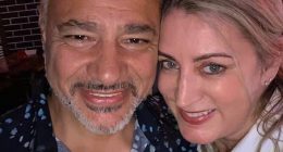 David Lalgee (left) died last week after swerving his car towards an out-of-control lorry so he could take the brunt of the crash - sparing Jo (right), his wife of six years, from certain death