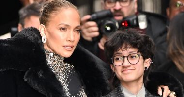 Jennifer Lopez and rarely seen kid Emme co-ordinate outfits at Broadway opening night in New York