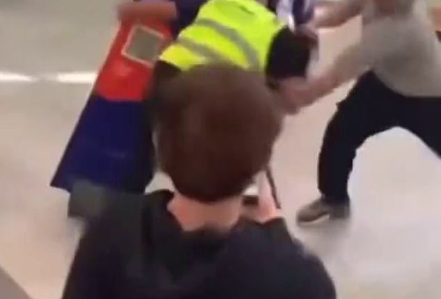 Disturbing footage showing a horde of youths attacking security staff in a popular country town has sent shockwaves through the community