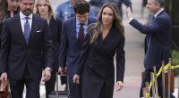 Read is seen here arriving in court on Tuesday morning flanked by her legal team