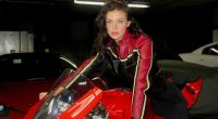 Brooklyn Beckham’s wife Nicola Peltz poses on £30k 189mph Ducati and shares pic of his unusual neck tattoos