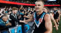 Port Adelaide star Ollie Wines, 30, was subbed out of his side's match against Sydney