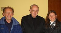 Pope Francis with his grandniece, Dr. Carolina Bergoglio (right), and her father and the late pontiff's third cousin, Jorge Mario Bergoglio (left)