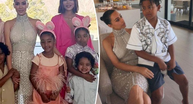 Kim Kardashian wears over-the-top bejeweled gown worth more than $14,000 to family Easter brunch
