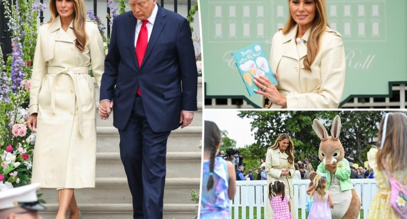 Melania Trump makes rare appearance with Donald at White House Easter Egg Roll