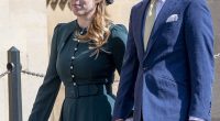 Princess Beatrice, 36, was seen making a striking fashion statement in a stylish gold headband as she arrived at the royal Easter service with her husband Edoardo Mapelli Mozzi