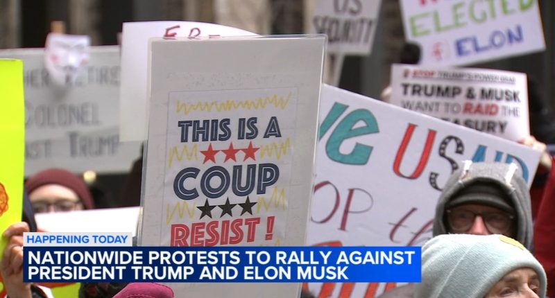 Protesters tee off against Trump and Musk in 'Hands Off!' rallies across Chicago area