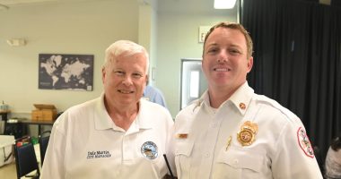Flagler Beach City Manager Dale Martin, left, appointed Stephen Cox Flagler Beach