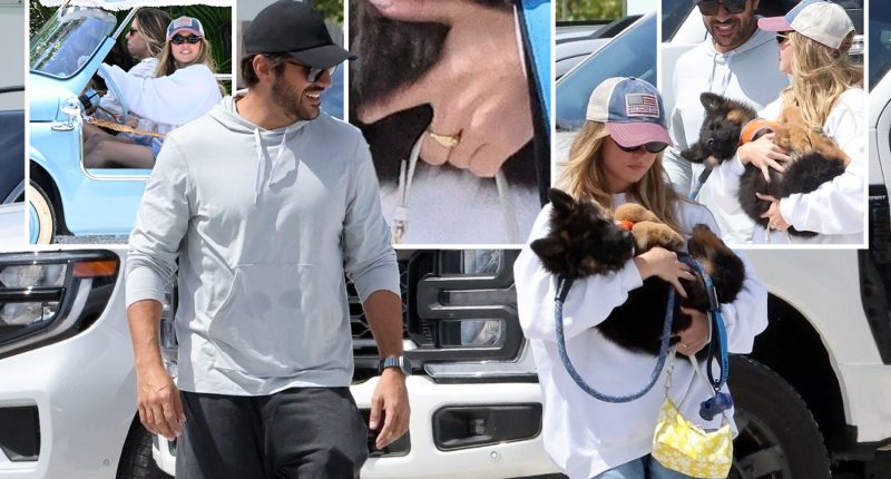 Sydney Sweeney cradles new puppy as she reunites with ex-fiancé Jonathan Davino after calling off engagement