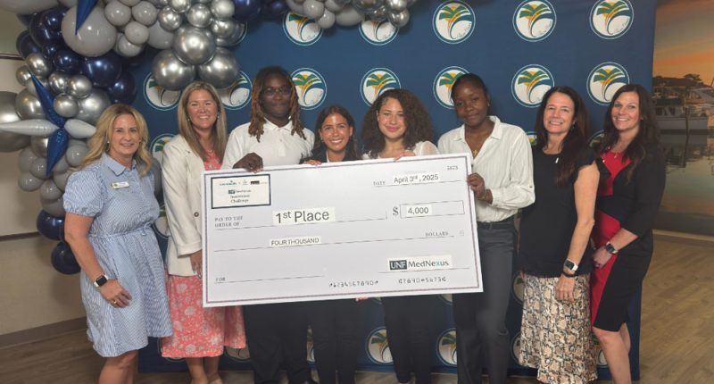 The winners were Dr. Achorn’s Team: Natalie Patel-Holmes, Joy Prime, Makaylla Williams, Alessandra Caballero. (Palm Coast)