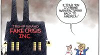Trump Manufacturing in Fake Crisis by Christopher Weyant, CagleCartoons.com