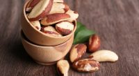 Brazil nuts contain a very high concentration of selenium - about 544micrograms per 1oz portion, which is typically just six nuts.