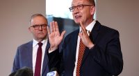 Julian Hill (pictured with the Prime Minister), the MP for Bruce in Melbourne 's south east, took five trips to nine countries between October 2023 and April last year, according to his Register of Interests and Independent Parliamentary Expenses Authority (IPEA) records