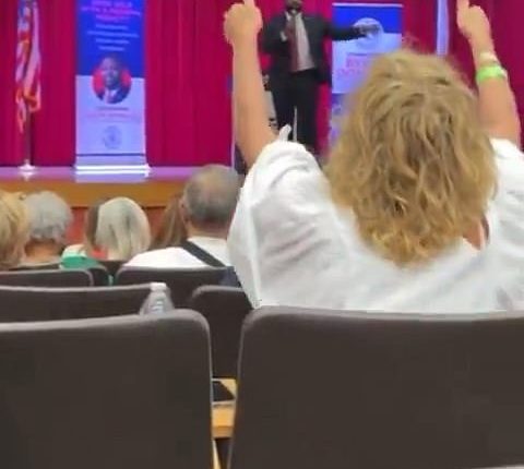 In one clip of the town hall a man recording Donalds asks the congressman if he has read the book 'Caste: The Origins of Our Discontents' by Isabel Wilkerson, a book predominantly about how race in America determines social mobility