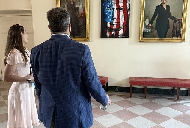 Rep. Jimmy Patronis of Florida posted a photo of the new Trump painting