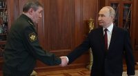 Russian President Vladimir Putin has announced a temporary ceasefire with Ukraine (pictured today with Chief of the General Staff of the Russian Armed Forces Valery Gerasimov)