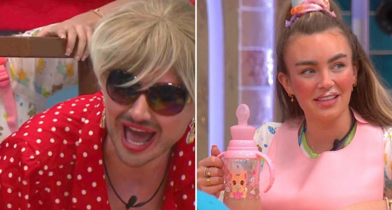 Watch moment CBB’s Danny falls through boxes during hilarious baby task
