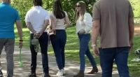 A-list actor and rumoured Bond star girlfriend stun onlookers as they share a romantic stroll through London park – would you have spotted them?