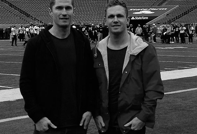 Joel Selwood (right) has paid tribute to his brother Adam (left) after his tragic passing, aged 41, posting several pictures of he and his brother on Instagram