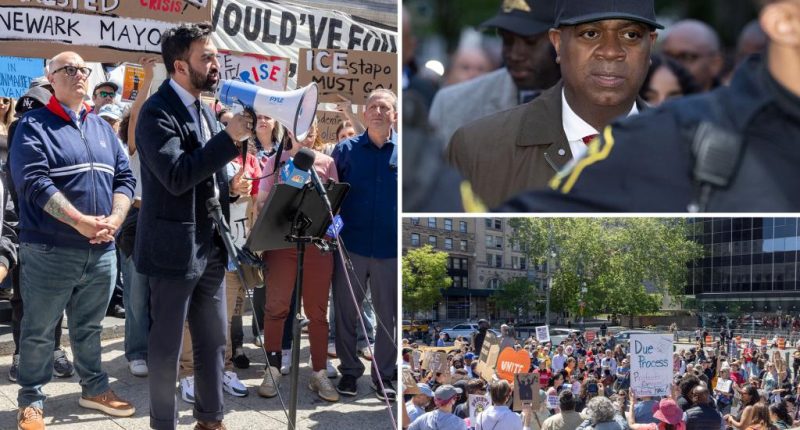 Angry crowd in NYC protests Newark Mayor Ras Baraka’s arrest at ICE detention center