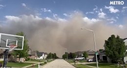 A terrifying dust cloud descended onto the Chicago area as residents were choked and blinded by the 100-mile line of dust from southwest Chicago to northern Indiana