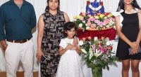 Dass Santiago (pictured, left) and his youngest daughter Natasha (pictured, centre) were killed in a horror crash in India