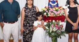 Dass Santiago (pictured, left) and his youngest daughter Natasha (pictured, centre) were killed in a horror crash in India