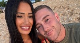 Nikki Saroukos, 25, is pictured alongside her husband whom she had planned to visit before she was detained and deported back to Australia over the weekend