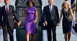 His post was then shared by wife Michelle, but she did not add any additional words or messages of support, amid longstanding rumors of a feud between she and Biden