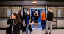 Metro staff had to manually open the doors of a train to let passengers off (stock image)