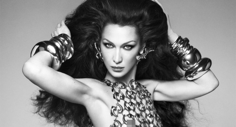 Bella Hadid strips completely naked in raunchy see-through outfit for sizzling fashion shoot