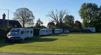 About ten caravans arrived at The Blandford School, a secondary school in Blandford Forum, Dorset, yesterday afternoon