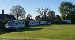 About ten caravans arrived at The Blandford School, a secondary school in Blandford Forum, Dorset, yesterday afternoon