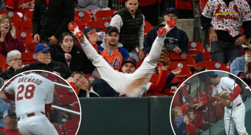 Cardinals’ Nolan Arenado crashes into young girl on diving catch, gifts family ball in sweet moment