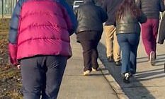 Chileans can be seen making their way out of the region