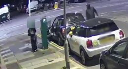Harrowing video evidence played in court showed Cameron Boxall, 22, as he tried to drag the young woman (left) into a stolen Mini Cooper before driving off