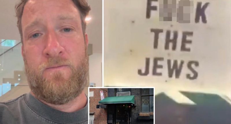 Dave Portnoy furious after antisemitic ‘f—k the Jews’ sign appears at Barstool Sports bar: ‘I’ve been shaking’
