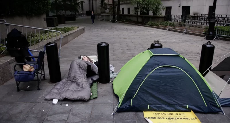 Diddy Supporters Camp Out In Front of NYC Courthouse 