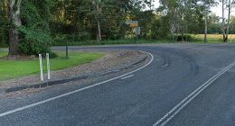 The corner of Callemonda Road and Mary Valley Road in Brooloo where the Suzuki hit a tree