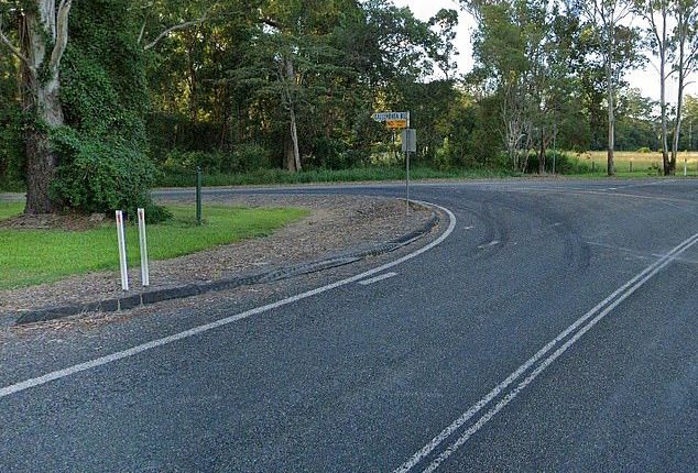 The corner of Callemonda Road and Mary Valley Road in Brooloo where the Suzuki hit a tree